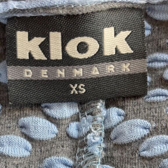 Klok Denmark Size XS Blue Textured Knit 3/4 Sleeve Dress + Cardigan Set - Picture 2 of 6